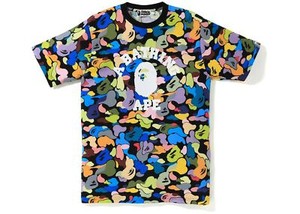 A Bathing Ape Bape Ultimate Multi Camo College Logo Tee Black T Shirt Size S Ebay