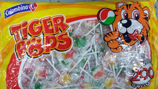 Tiger Pops Bulk Bag 200 Ct Colombina Lollipops Suckers Tigers Fruit Pop 