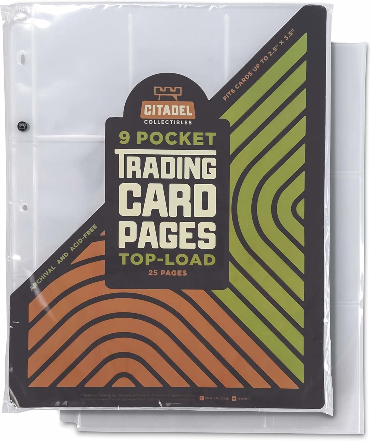 9-Pocket Top-Load Trading Card Pages for Standard Size Cards