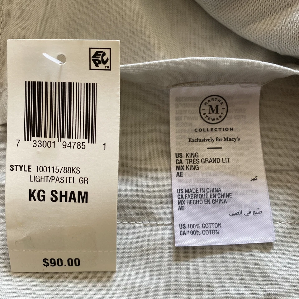 Colección Martha Stewart Floral Matelasse King Sham, Gris 👍 Foto 4 de 4