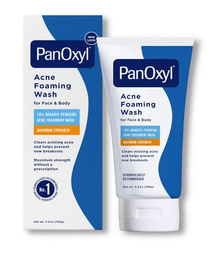 PanOxyl Acne Foaming Wash Benzoyl Peroxide 10% Antimicrobial, 5.5 Oz