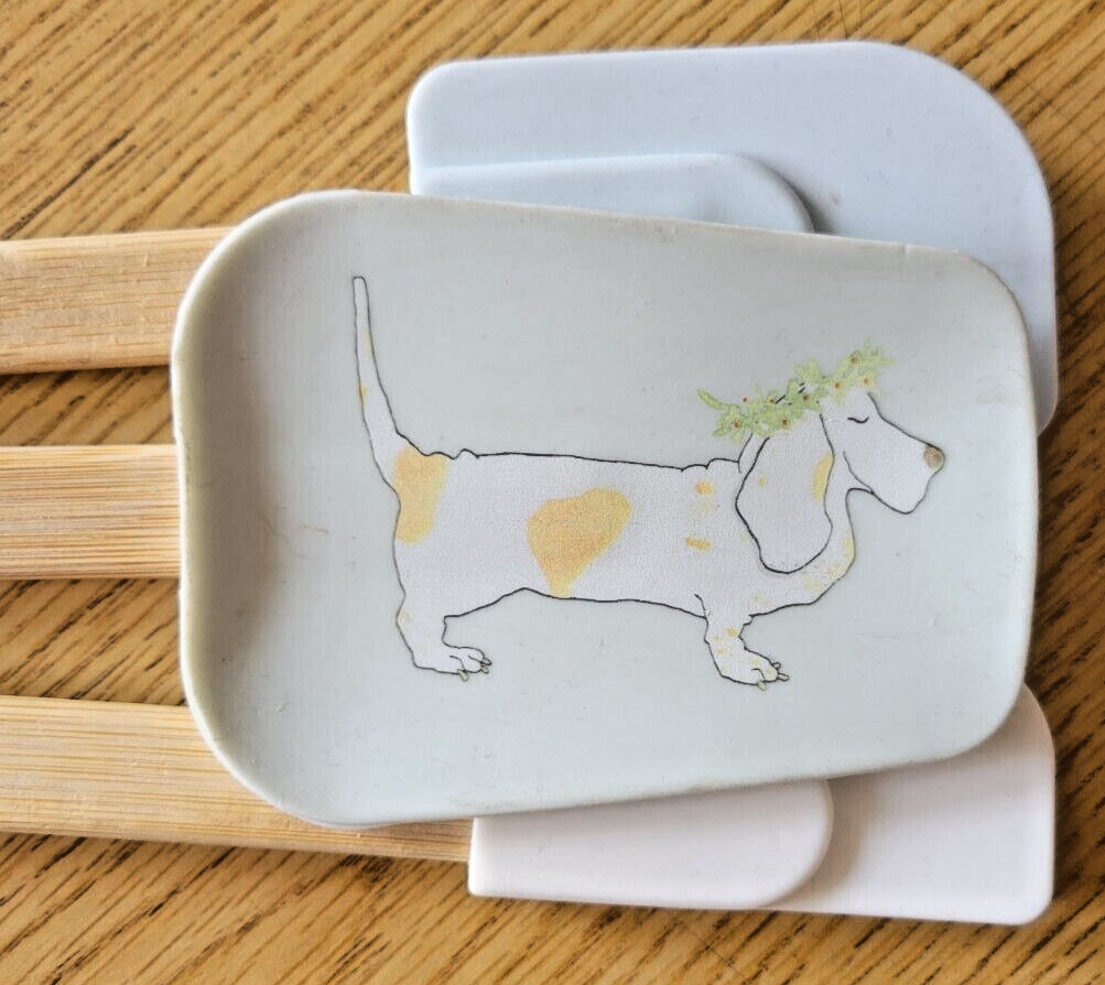 Sara Fitz 3 Piece Classic Utensil Set Spreader/Spatulas w/Bassett Hound