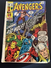 Avengers 80, Key: 1st Red Wolf. Low Grade Bronze Age Marvel 1970