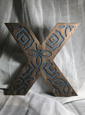 Ashland Distressed Wall Decor Wooden Letter X Rustic Initial Monogram NEW.
