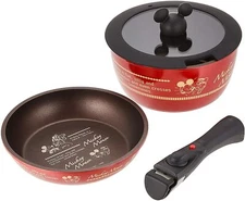 Pot 20cm frying pan 20cm glass lid 20cm handle 4piece set Mickey Disney skater