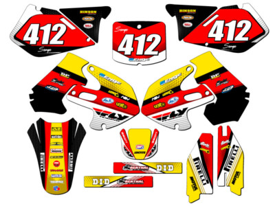 1999-2000 RM 250 RICOCHET Yellow Senge Graphics Kit Compatible with Suzuki