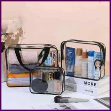 3Size Transparent Toiletry Bags Large Capacity Stroller Bag Travel Organizer