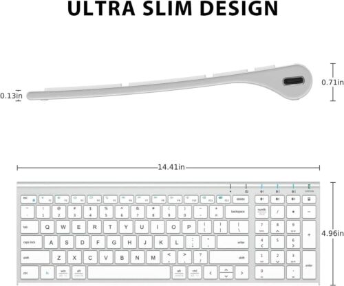 Jelly Comb wireless bluetooth keyboard metallic aluminum slim design K15B-2 - Picture 5 of 5