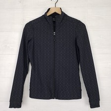 Prana Randa Workout Jacket Pockets Mock Neck Full Zip Women's Size XS Gray Black