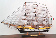 AMERIGO VESPUCCI VELIERO LEGNO L. 65 Cm. NAVE SCUOLA MARINA MILITARE IDEA REGALO