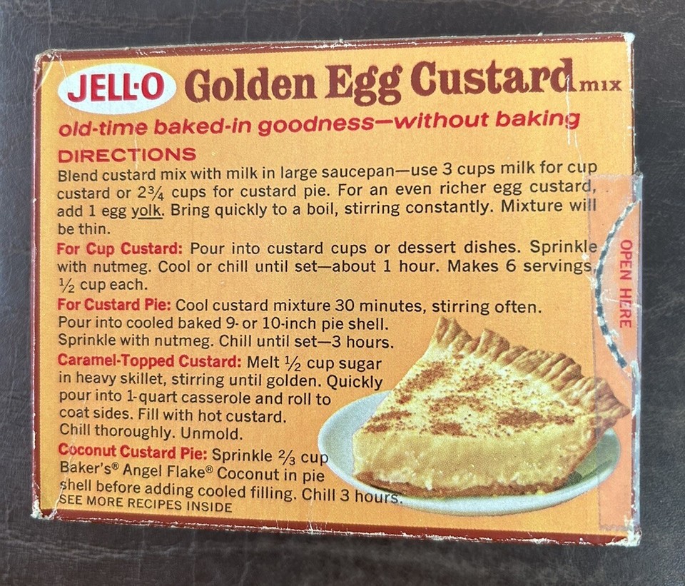 Vintage Jello Box. Golden Egg Custard. No UPC Mark. eBay