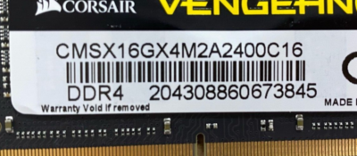 Corsair Vengeance 16GB (2X8) DDR4 SODIMM 2400MHz CL16