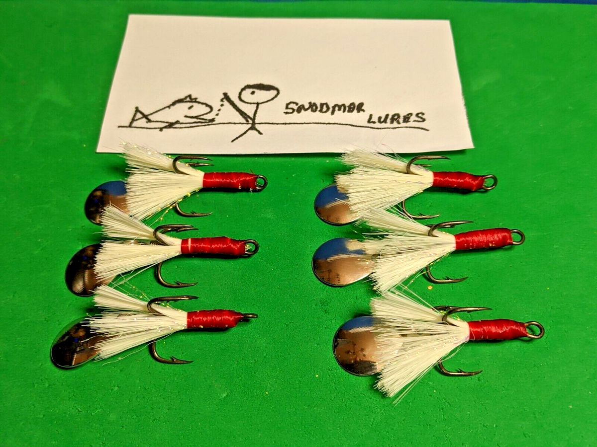 6 - Size 2 Dressed Treble Hook Fishing Replacement Colorado Blade