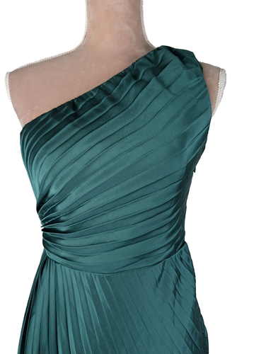 Abercrombie & Fitch Giselle Pleated One Shoulder Midi Maxi Dress Kelly Green SP - Picture 5 of 12