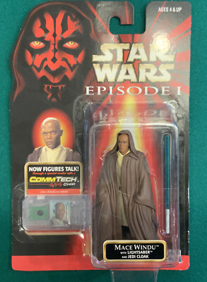 STAR WARS Episode I Phantom Menace MACE WINDU ACTION FIGURE (Hasbro, 1998) NEW