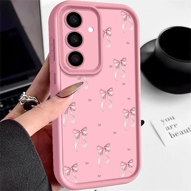 Cute Bow Soft Phone Case for Samsung A56 A16 A05s A15 A36 A55 S25 S24 S23