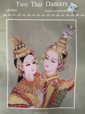 New  Cross stitch Pattern Booklet  Two Thai Dancers 