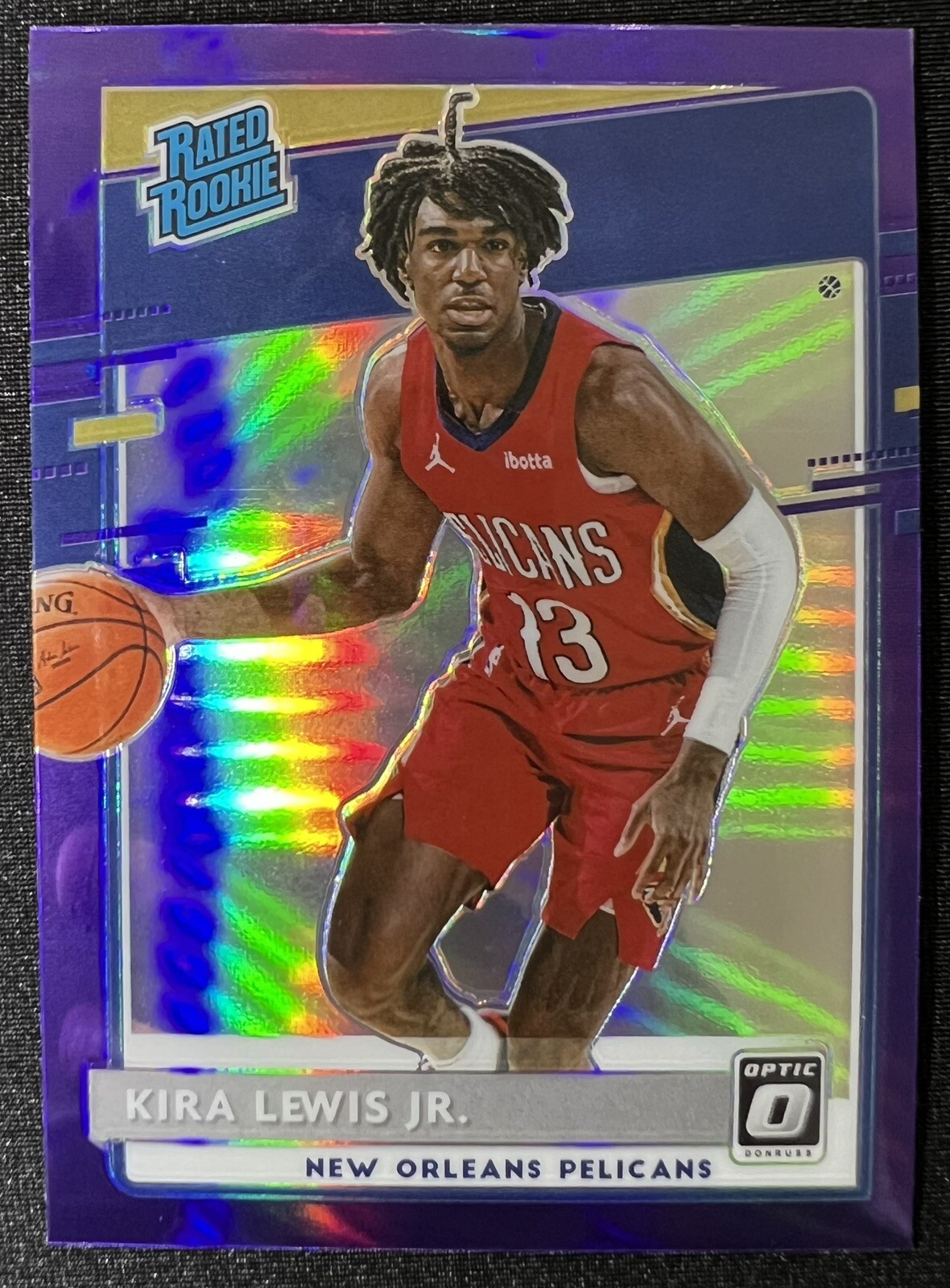 2020 Optic #163 Kira Lewis Jr. RC RATED ROOKIE Purple PRIZM Holo