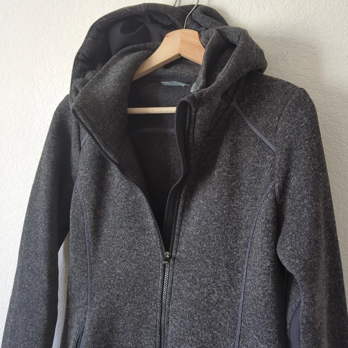 athleta cya stronger full zip hoodie heathered jacket