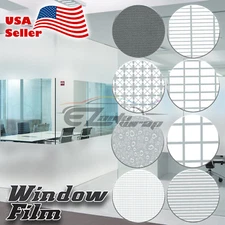 Glass Clear Film Static Cling Office Home Window Patterned Decoration Privacy