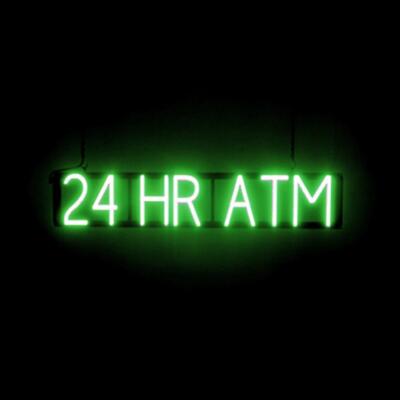 SpellBrite 24 HR ATM Sign | Neon 24 HR ATM Sign Look, LED Light | 32.8'' x 6.3''