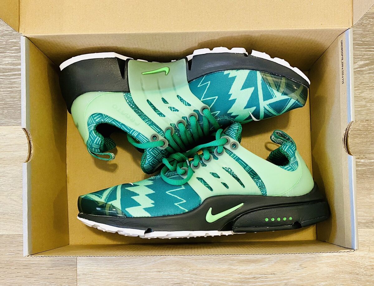 Nike Air Presto Naija Green Black CJ1229-300 Medium Women Nike Air Presto Naija Green Black CJ1229-300 Medium Women