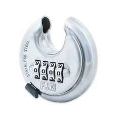 FJM SX790 Combination Disc Padlock Stainless Steel 4 Number Resettable New