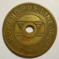 Howard Bus Line (Macon, Georgia) transit token - GA240B