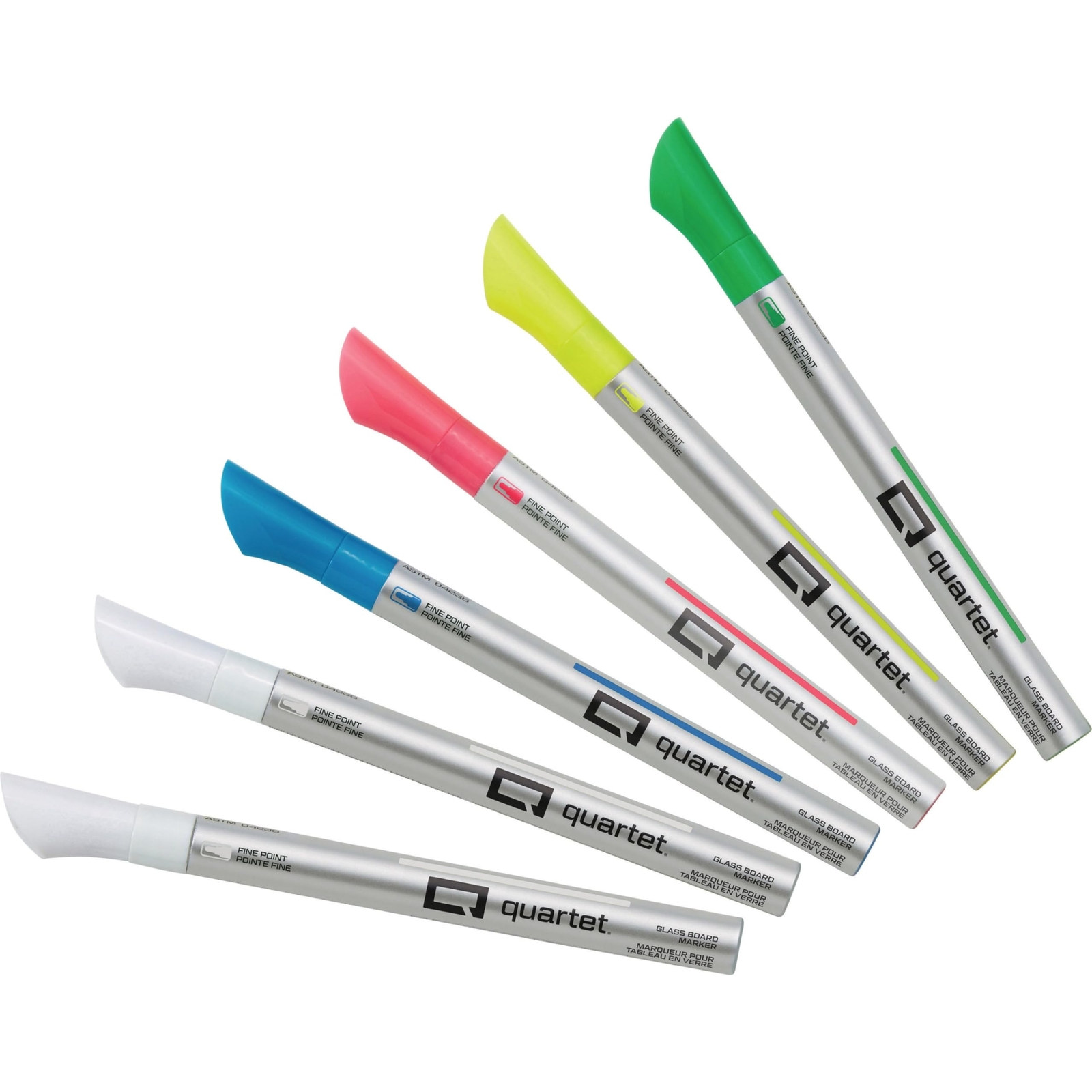 Quartet Glass Dry Erase Markers, Whiteboard Markers, Fine Tip, White and Neon...