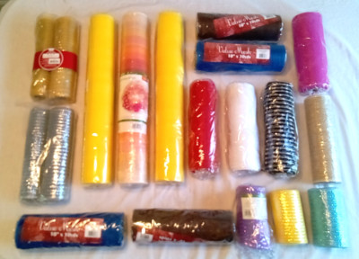Huge Deco Mesh Lot 19 Rolls Decorative Craft Wreath Mesh All New Sealed $100 Ret