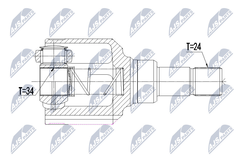 NPW-PE-050 NTY Joint Kit, drive shaft for CITROËN,PEUGEOT