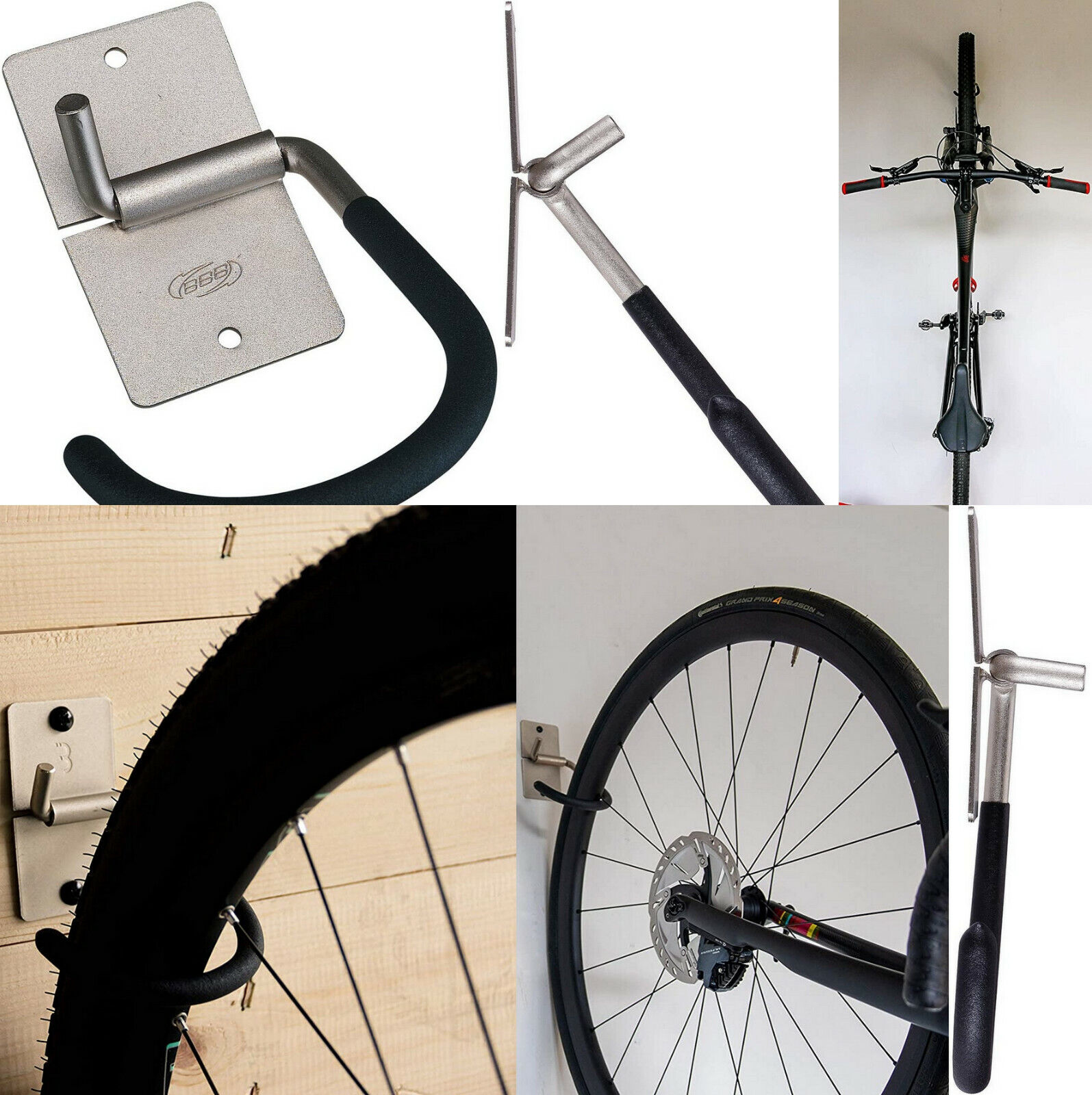 Soporte de pared para bicicleta hasta 15 kg,acero inoxidable,ajustable,20x11x4cm