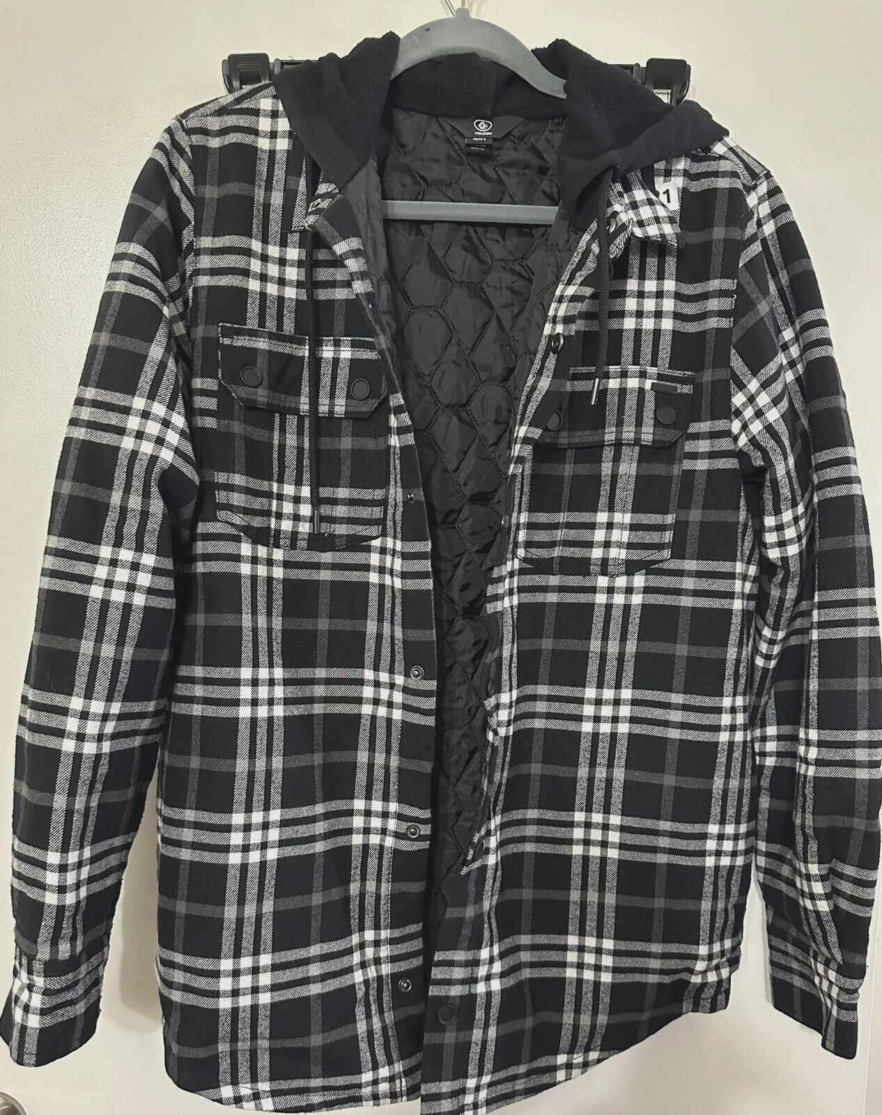 Volcom Mens SzS Field Insulated Flannel Jacket Transitional Autumn Checked NWOT