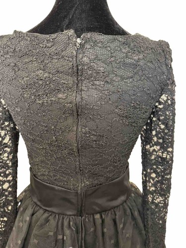 Vintage Gunne Sax Jessica McClintock S schwarz Spitze 90er Kleid Minikleid Urlaub - Bild 10 von 14