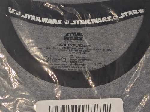 Disney Star Wars Logo Siebdruck Klingel T-Shirt für Erwachsene grau T-Shirt Gr. 2XL - Bild 3 von 5