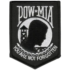 POW MIA  EMROIDERED MILITARY UNIFORM HOOK PATCH 