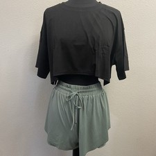 Whiteroom + Cactus Women's Split Butterfly Shorts Medium Sage Biker Short Liner