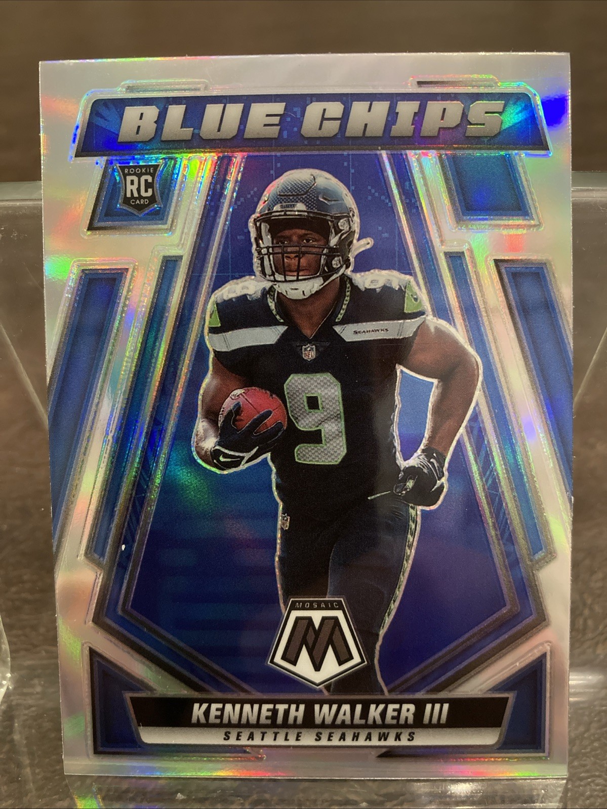 2022 Mosaic Kenneth Walker III Rookie RC Blue Chips Silver Prizm #BC-13 Seahawks
