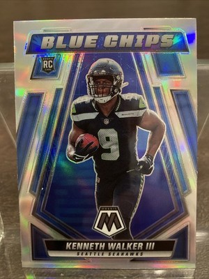 2022 Mosaic Kenneth Walker III Rookie RC Blue Chips Silver Prizm #BC-13 Seahawks