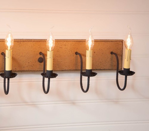 Five Arm Vanity Light in Pearwood - Picture 4 of 4