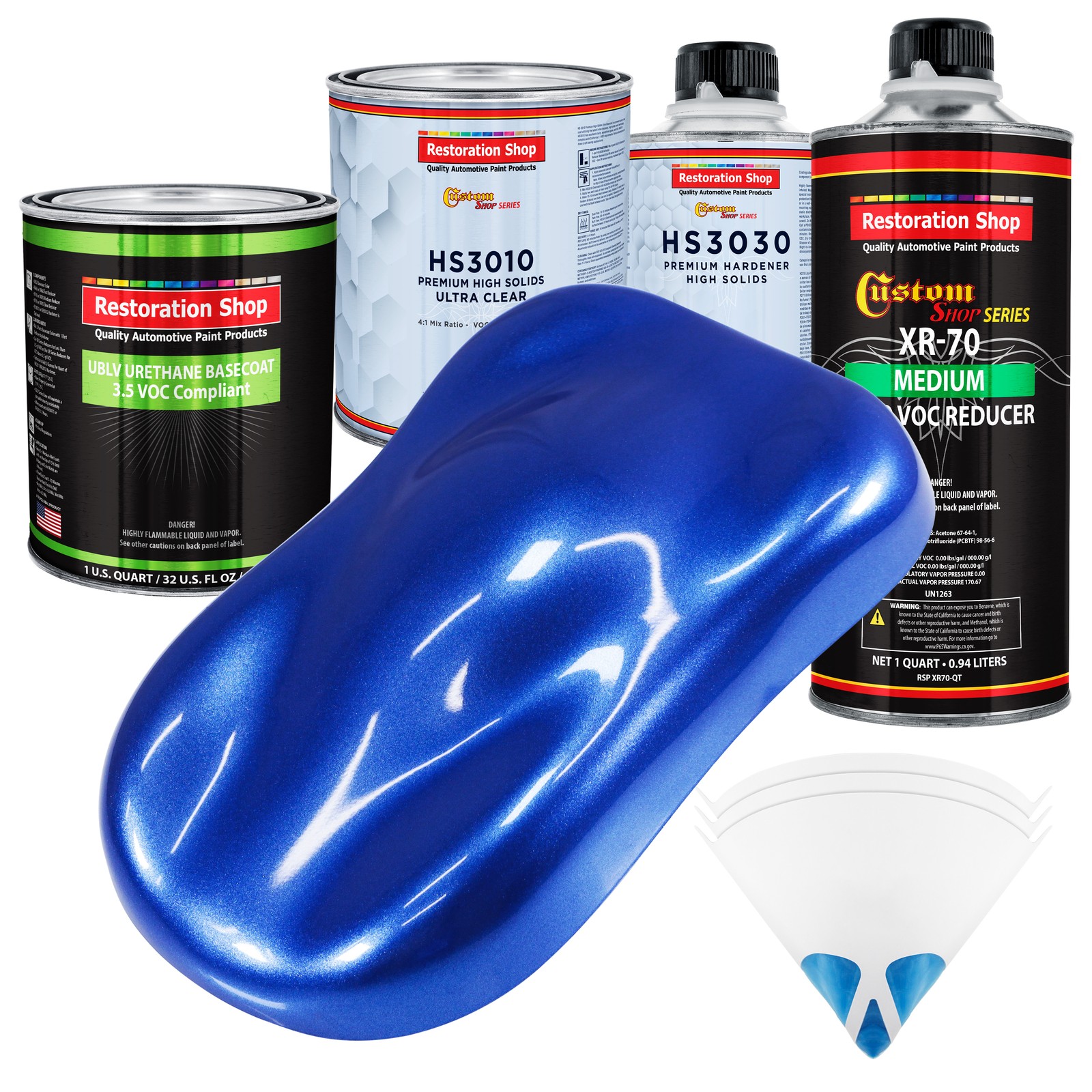 Cobalt Blue Firemist Low VOC Urethane Basecoat Auto Paint Quart Kit