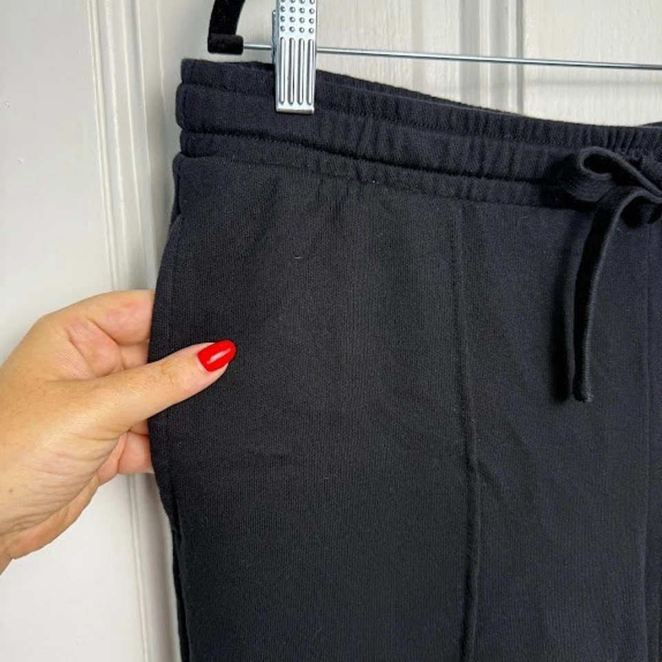 Pantalones de rizo francés QVC Peace Love World para mujer medianos negros anchos nuevos sin etiquetas Foto 3 de 4