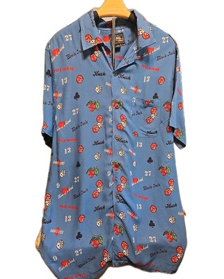 Steve & Barry's Shirt Button Down Poker Dice Men's L, Black Jack, Vegas, Casino
