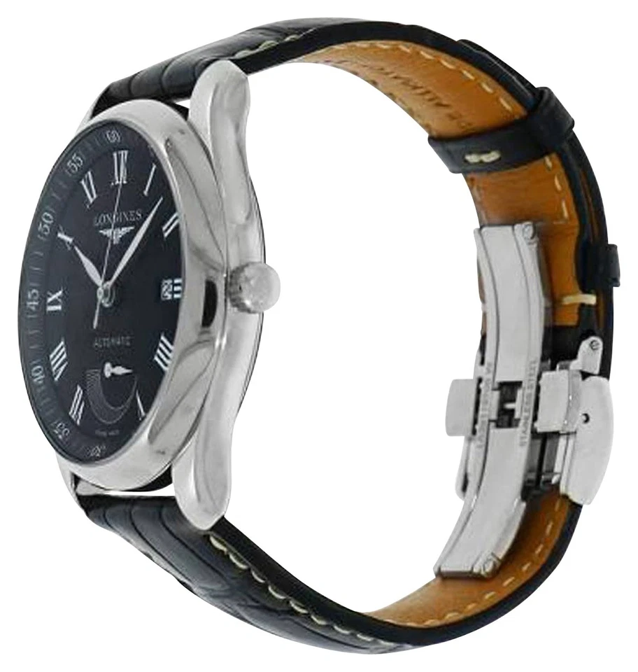 Longines Master Colección Automático Negro Cuero Reloj de Hombre L2.908.4.51.7 - Imagen 2 de 4