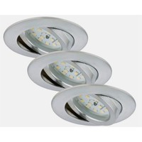 Briloner LED Einbauleuchten 3Er Set Alu 5,5W 470Lm 3000K IP23 Dimmbar Schwenkbar