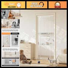 Adjustable Extra Tall Cat Gate 51"-87" - Pressure Mounted with 4 Extensions, Pet