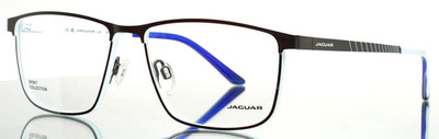 JAGUAR 33644 4200 Grey White Mens Rectangle Full Rim Eyeglasses 57-16-145 B:39