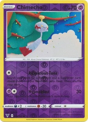 CHIMECHO 072/185 VIVID VOLTAGE POKEMON (REVERSE HOLO, NM)