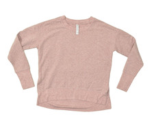 Athleta Women's Pink Speckled Long Sleeve Crew Neck Pullover Sweatshirt Size XS