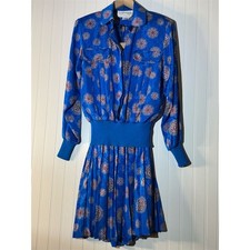 VTG Castleberry Blue Two-Piece Set 70s Preppy, Retro Boho, Statement Fashion